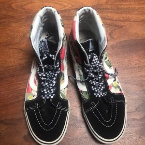 Floral print vans high tops size 12 men’s